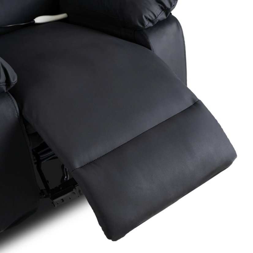 Masážne kreslo BRUCE – Luxusná rozkladacia čierna ekokoža