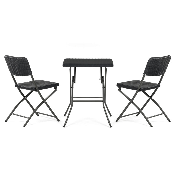 Záhradný set KRAFT 1+2 – sivý plast a kov