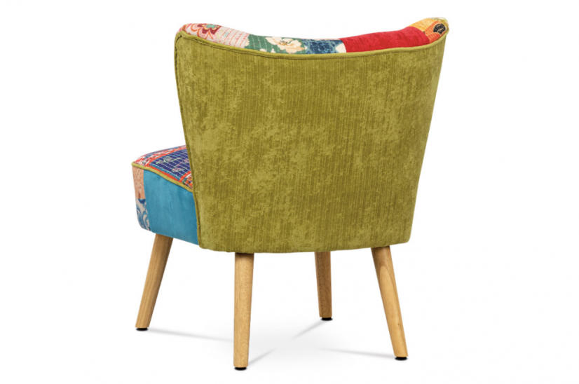 Francouzské křesílko TIMIS - masiv kaučukovník, patchwork