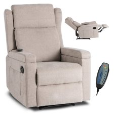 Elegantné masážne kreslo SEBASTIAN v béžovej látke