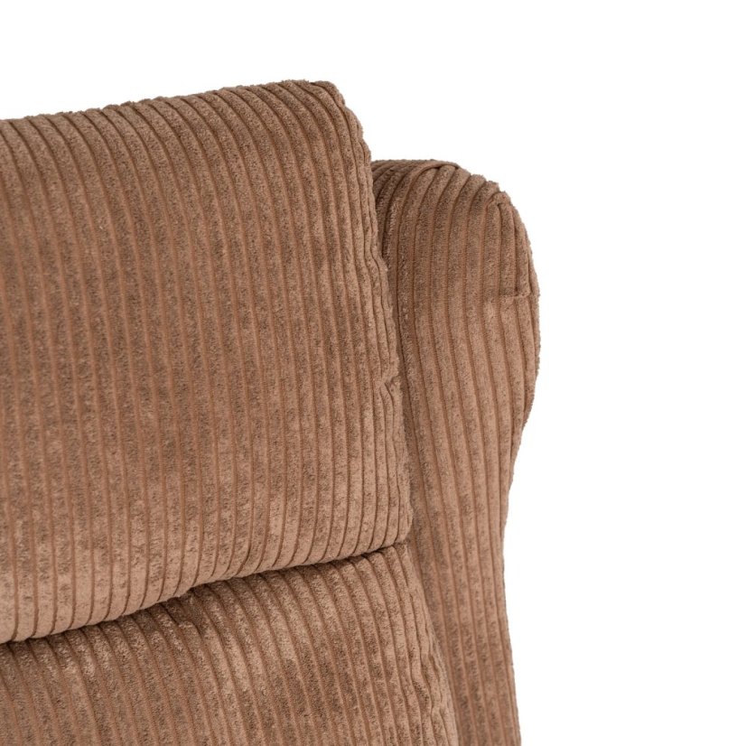 Elegantné hnedé kreslo SPENCER z manšestru