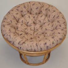 Relaxační papasan ARTEMIS — ⌀115 cm, ratan, látka, medová / více barev