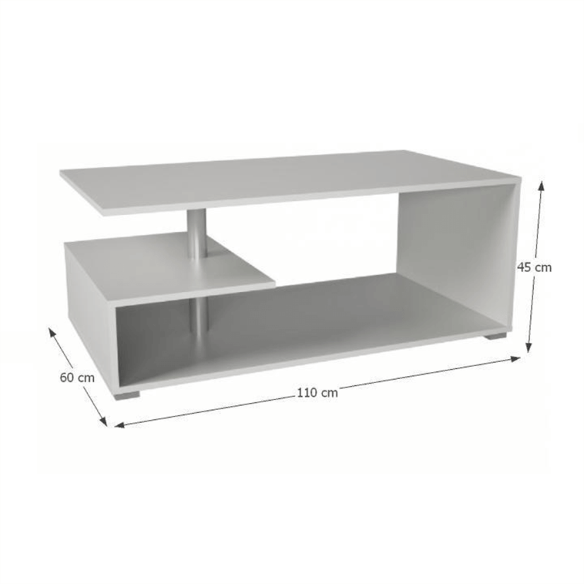 Konferenčný stôl DORISA — 110x60x45 cm, viac farieb - Farba dreva DORISA: bílá