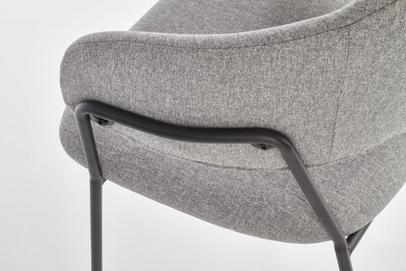Jedálenské kresielko SUND — látka, sivá