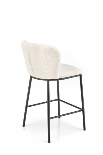 Barová stolička POLIS — kov, látka, krémová
