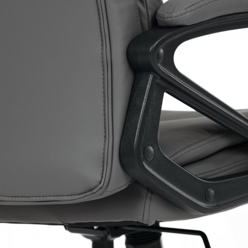 Kancelářské křeslo HOLMES — kov, ekokůže, šedá Autronic