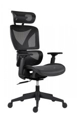 Kancelářská ergonomická židle ESTER — síť, černá, nosnost 130 kg