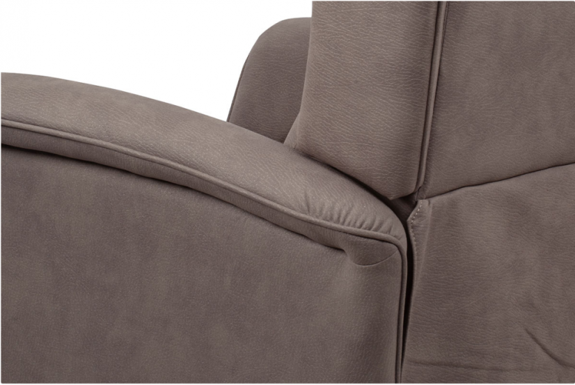 TV křeslo ušák MARLON s elektrickým polohováním — hnědá látka, 2 motory, nosnost 140 kg Autronic