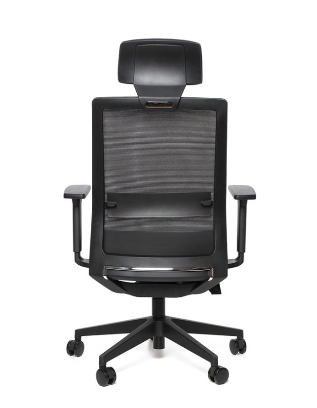 Kancelárska ergonomická stolička Sego LINK — sieť/látka, čierna