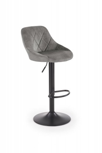 Barová židle FRIZZ - látka, ocel, černá / šedá
