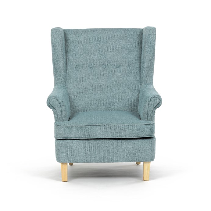 Relaxační křeslo ušák BEILY - masiv, látka, modrá Autronic