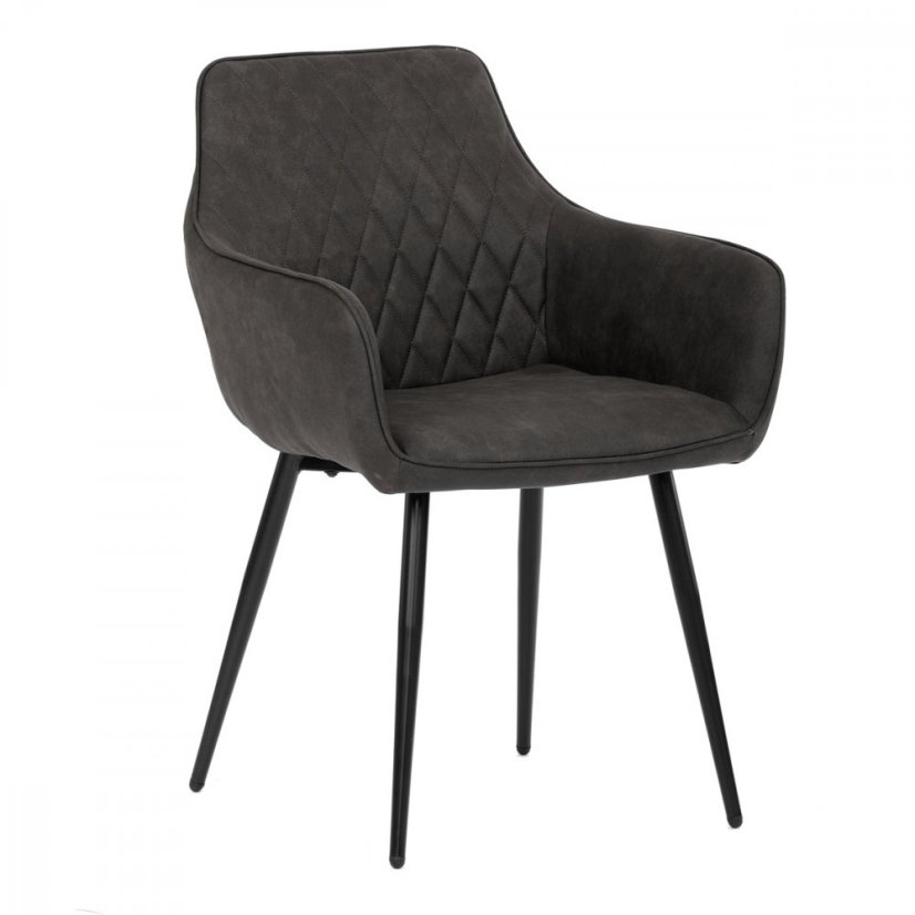 Jedálenské kreslo BRANDON — kov, látka, čierna