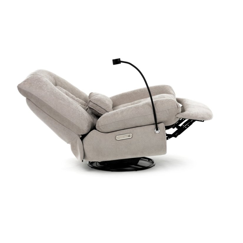 TV polohovací křeslo s elektrickým zabudovaným ovládáním LUXION  — béžová látka, nosnost 160 kg Autronic