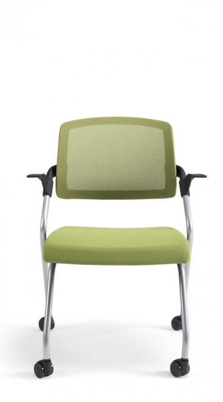 Konferenčná stolička na kolieskach Bestuhl U20 BLACK — viac farieb, stohovateľná - Farebné prevedenie U20 BLACK: Červená