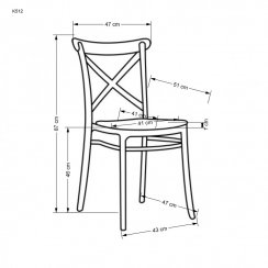 Jedálenská stolička BRONSON — plast, čierna / béžová