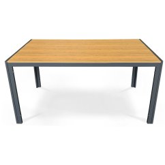 Zahradní stůl METRAXO — 150x90 cm, kov, polywood, hnědá Autronic