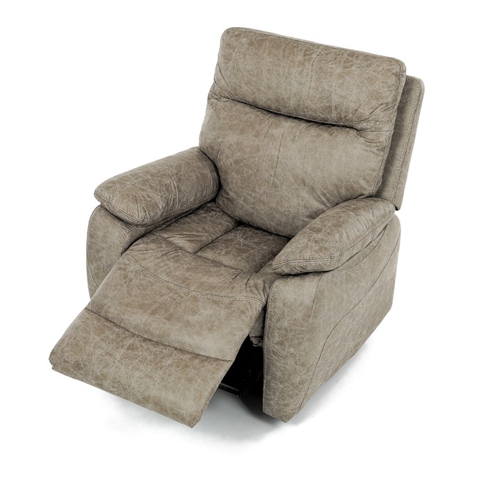 TV křeslo CHRISTOF s elektrickým polohováním — látka vintage, lanýžová Autronic