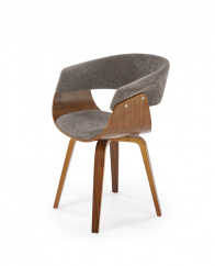 Jídelní křeslo FRED — látka, dekor ořech / šedá Halmar