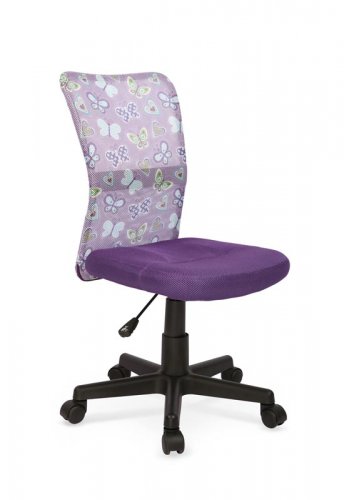 Dětská židle na kolečkách DINGO – bez područek, více barev - čalounění DINGO: Fialová