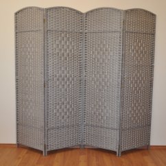 Paravan MANIRI II — dřevo, papír, světle šedá