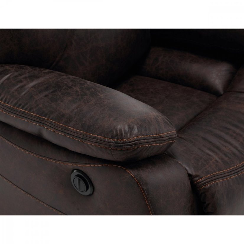 TV křeslo CHRISTOF s elektrickým polohováním — látka, hnědá Autronic