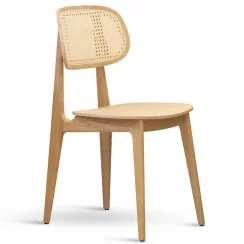 Jídelní dřevěná židle Stima BUNNY – masiv dub, umělý ratan, lak