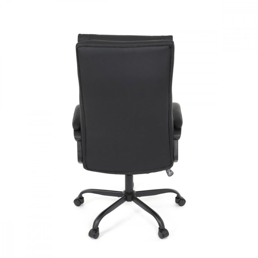 Kancelářské křeslo HOLMES — kov, ekokůže, černá Autronic