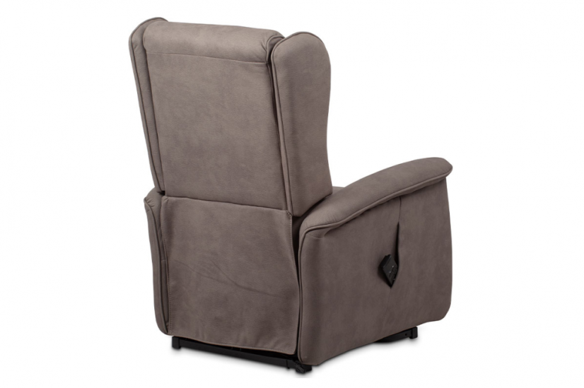 TV křeslo ušák MARLON s elektrickým polohováním — hnědá látka, 2 motory, nosnost 140 kg Autronic