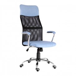 Kancelářská otočná židle PREZIDENT PLUS — látka, síť, modrá