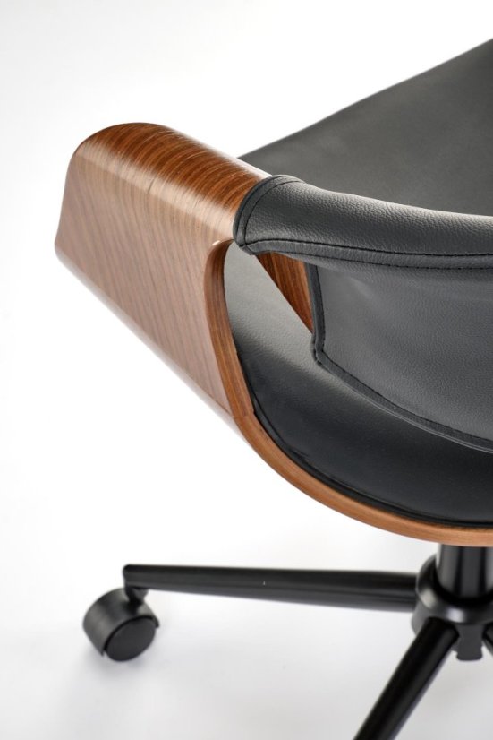Kancelářské křeslo BILBO —  ekokůže, černá / ořech Halmar