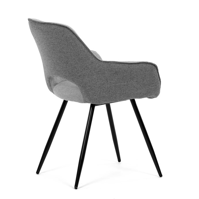 Jedálenská stolička BONY - strieborno-sivá látka, čierny kov