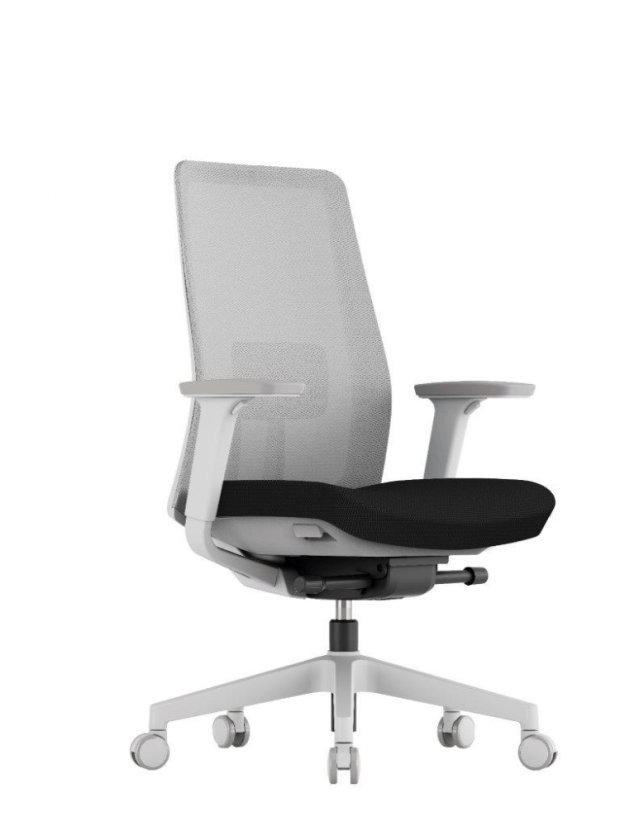 Kancelárska ergonomická stolička OFFICE More K10 W — viac farieb - K10 white - barevné varianty: Sivá