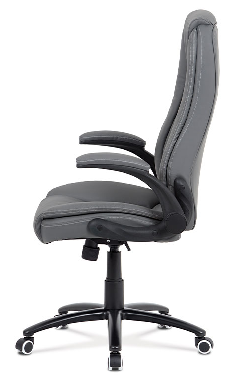 Kancelárske kreslo na kolieskach VASIL — ekokoža, šedé