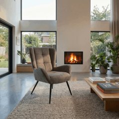 Elegantné sivé kreslo ušiak HUG – Autronic