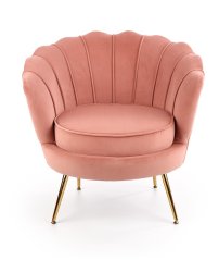 Designové křeslo AMORINITO — kov, růžová látka Halmar
