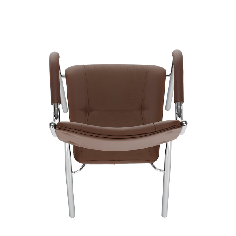 Konferenčná stolička ILHAM — kov, ekokoža, hnedá