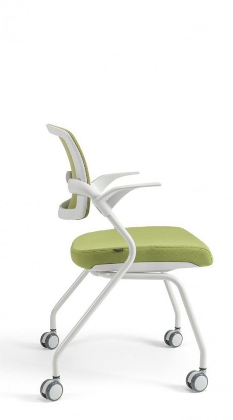 Konferenčná stolička na kolieskach Bestuhl U20 WHITE — viac farieb, stohovateľná - Farebné prevedenie U20 WHITE: Červená