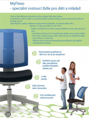 Dětská rostoucí židle na kolečkách Mayer MYFLEXO 502 – bez područek, modrá