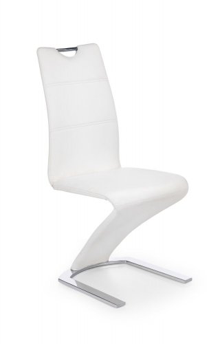 Jedálenská stolička IRVINE II –⁠ PU koža/kov, biela