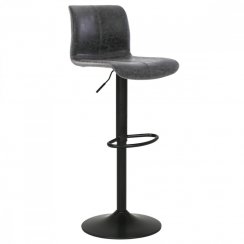 Barová židle SPEKTRA — kov, ekokůže, šedá