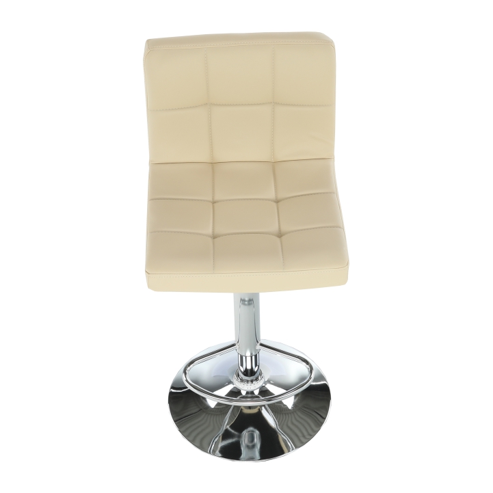 Barová stolička KANDY NEW — ekokoža béžová/chróm