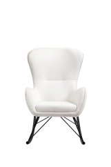 Houpací křeslo LIBERTO 3 — látka, bílá Halmar