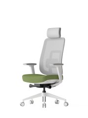 Ergonomická kancelárska stolička K42 WHITE SP – sieť/čalúnená, zelená