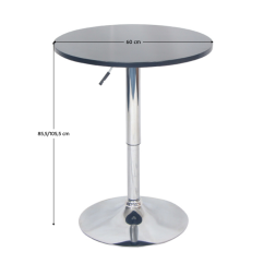 Barový stolek BRANY NEW - MDF, chrom, černá Kondela