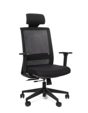 Kancelárska ergonomická stolička Sego RESERVE — sieť/látka, čierna
