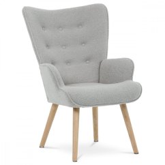 Relaxační křeslo ušák PARIS– masiv, látka, šedá Autronic