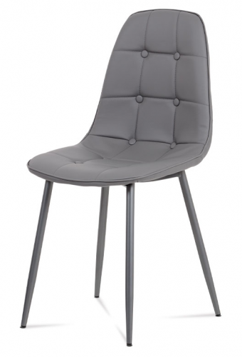 Jídelní židle EZRA — ekokůže, kov, šedá