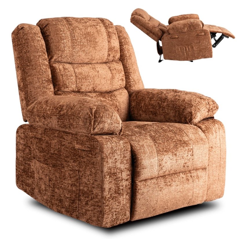 Luxusné sametové kreslo ARTURO v elegantnej zrzavej farbe