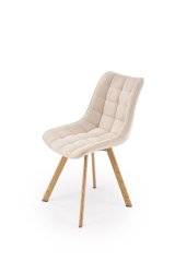 Jedálenská stolička SAM – nohy v prírodnej farbe, látka, béžová Halmar