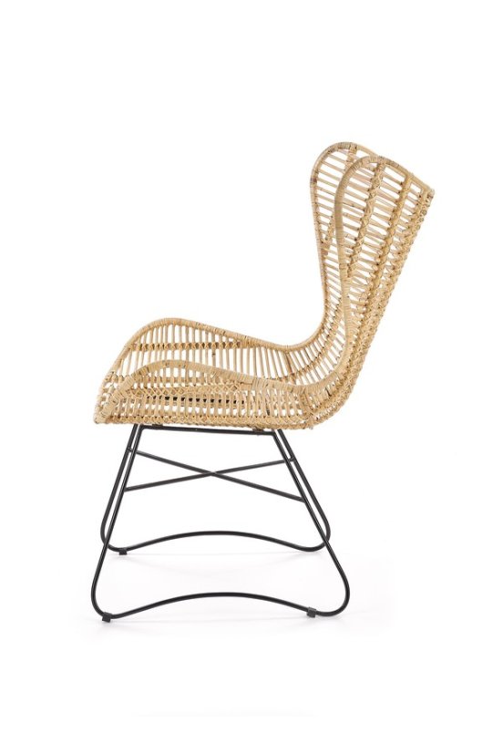 Zahradní židle INDIANA – ratan, ocel, černá Halmar
